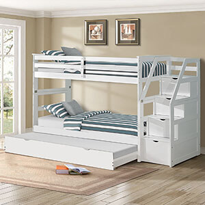 Bright Designs Twin-Over-Twin Trundle Bunk Bed