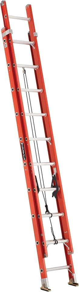 Louisville Fiberglass Extension Ladder, 20 Feet