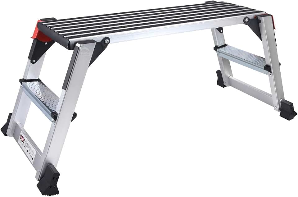Aluminum Work Platform, Large Folding Step Platform