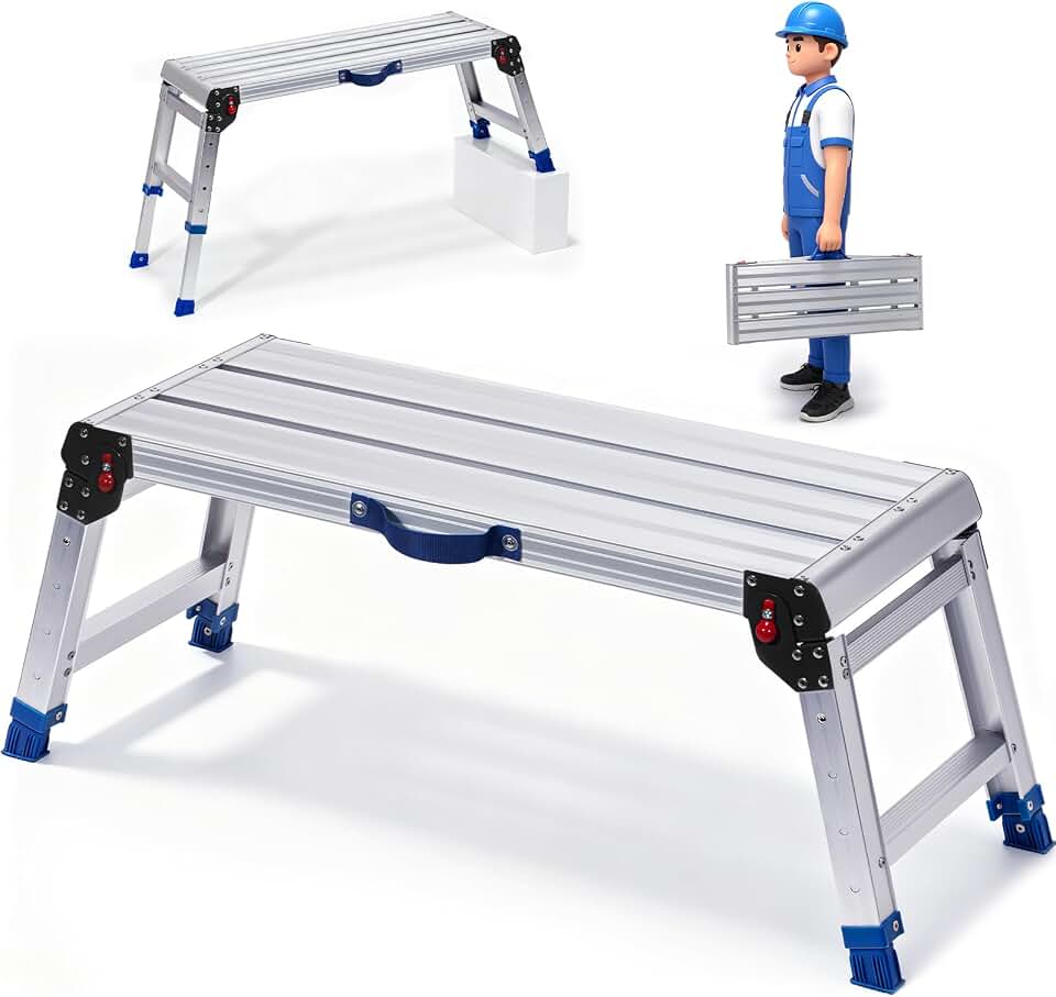 Aluminium Work Platform, 660 lb Portable Scaffolding Platform