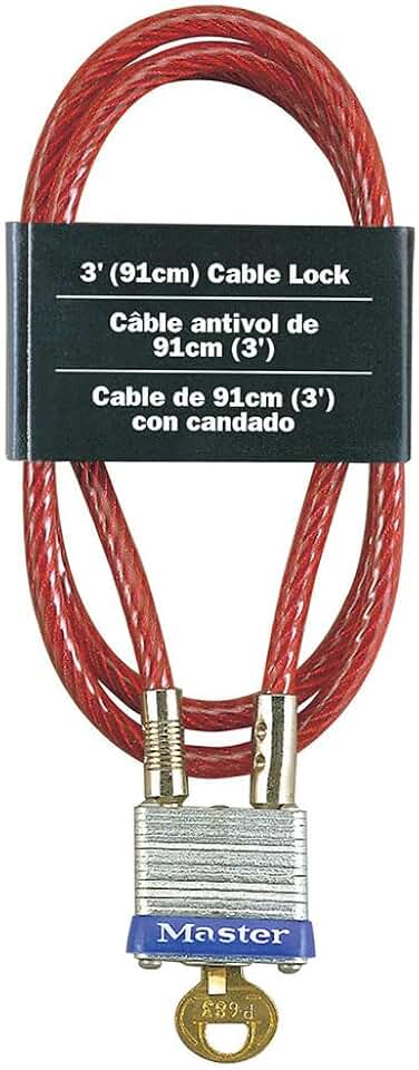 Master Lock 719D Steel Cable with Integrated Padlock