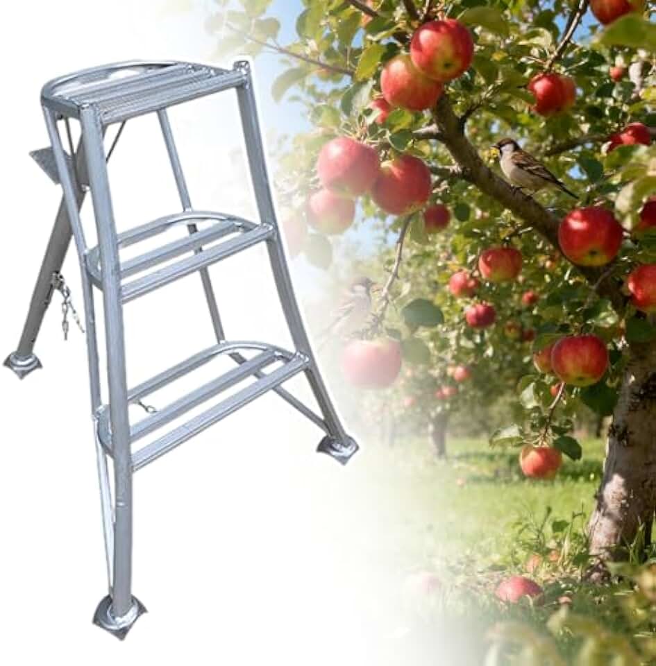 Adjustable Aluminum Tripod Orchard Ladder, 4.3 ft